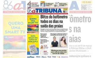 Imagem ilustrativa da imagem Confira os destaques do jornal A Tribuna desta sexta-feira