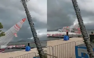 Imagem ilustrativa da imagem VÍDEO | Árvore de Natal de 56 metros cai e provoca morte de trabalhador no RJ