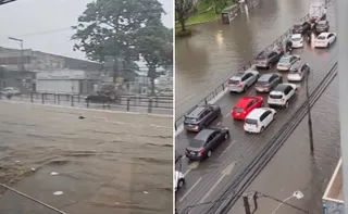 Imagem ilustrativa da imagem VÍDEOS | Vitória registra 60 mm de chuva em 1 hora e avenidas ficam alagadas