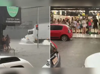 Em Alfredo Chaves, ruas do bairro Macrina ficaram alagadas