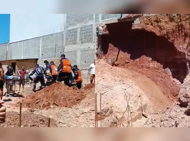 Imagem ilustrativa da imagem Homem é soterrado após acidente em obra em Guarapari. Veja vídeo