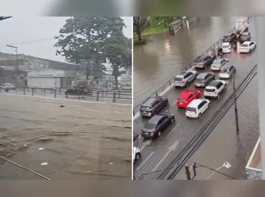 Imagem ilustrativa da imagem VÍDEOS | Vitória registra 60 mm de chuva em 1 hora e avenidas ficam alagadas