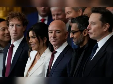 Imagem ilustrativa da imagem Zuckerberg, Musk e Bezos chegam ao Capitólio para cerimônia de posse de Trump