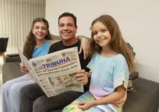 Renato De Angeli  com as filhas Valentina e Carolina. Assinante do jornal, ele não vai ficar de fora da promoção