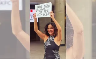 Imagem ilustrativa da imagem Claudia Ohana protesta contra o etarismo na Avenida Paulista