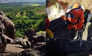 Imagem ilustrativa da imagem Homem tenta saltar entre pedras de cachoeira, cai de altura de 80 m e morre