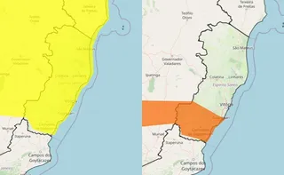 Imagem ilustrativa da imagem Inmet emite alerta de perigo para fortes chuvas no Sul do Estado; confira a lista