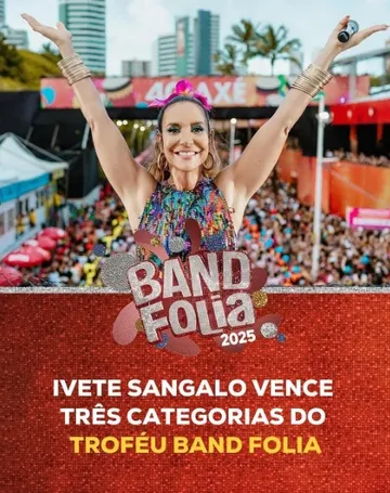 Imagem ilustrativa da imagem Troféu Band Folia: Bell Marques, Ivete Sangalo e Psirico são premiados