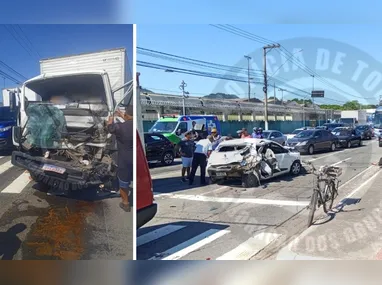 Imagem ilustrativa da imagem Acidente entre carro e caminhão deixa feridos em Cariacica