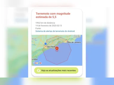 Imagem ilustrativa da imagem Alerta de terremoto no celular: entenda como funciona o sistema do Google