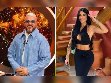 Calita Franciele postou uma foto com uma faixa escrita "Amado Batista"