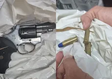 Material apreendido: arma de fogo calibre 38 com uma munição intacta e quatro deflagradas