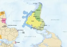Mapa invertido divulgado pelo IBGE coloca o Brasil no centro, com norte para cima e de ponta-cabeça, propondo olhares sobre o mundo e seus significados geográficos.