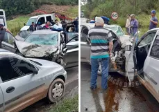 Colisão envolveu dois carros de passeio