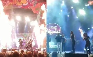 Imagem ilustrativa da imagem VÍDEO | Backing vocal da banda Limão com Mel tem cabelo atingido por fogo