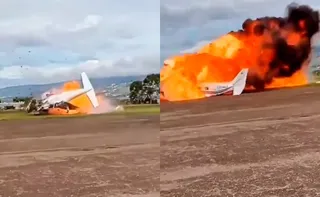 Imagem ilustrativa da imagem Avião cai e explode durante decolagem na Venezuela; duas pessoas morreram