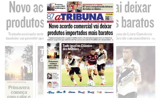 Imagem ilustrativa da imagem Confira os destaques do jornal A Tribuna desta segunda-feira