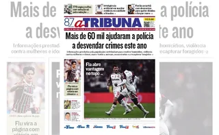 Imagem ilustrativa da imagem Confira os destaques do jornal A Tribuna desta segunda-feira