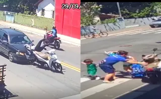 Imagem ilustrativa da imagem Motociclista é atropelada e professor salva filhos de moto desgovernada em Aracruz