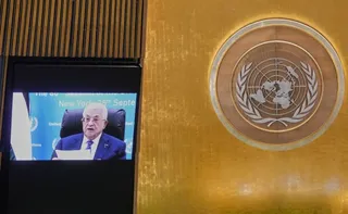 Imagem ilustrativa da imagem Proibido de ir aos EUA, Abbas pede apoio da ONU para Estado Palestino
