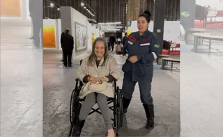 Imagem ilustrativa da imagem Regina Duarte aparece em cadeira de rodas em evento em São Paulo