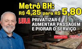Imagem ilustrativa da imagem Sindmetro-PE lança campanha contra privatização do metrô e pressiona governo Lula