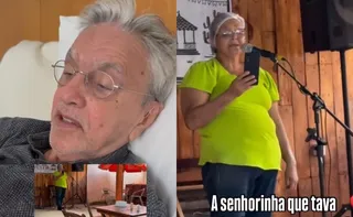 Imagem ilustrativa da imagem VÍDEO | Caetano Veloso se emociona com mulher cantando uma de suas músicas