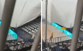 Imagem ilustrativa da imagem Ventos fortes em SP derrubam cobertura de arena e deixam 8 feridos