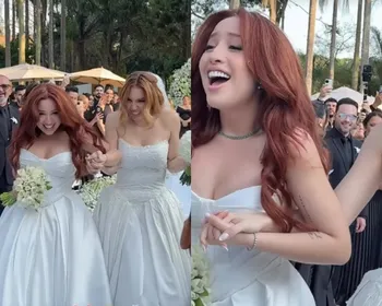 Imagem ilustrativa da imagem Cantora Mari Fernandez se casa com Júlia Ribeiro em São Paulo