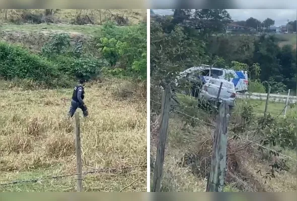 Imagem ilustrativa da imagem Carro capota durante perseguição policial em Aracruz