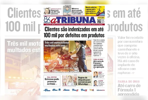 Imagem ilustrativa da imagem Confira os destaques do jornal A Tribuna deste sábado