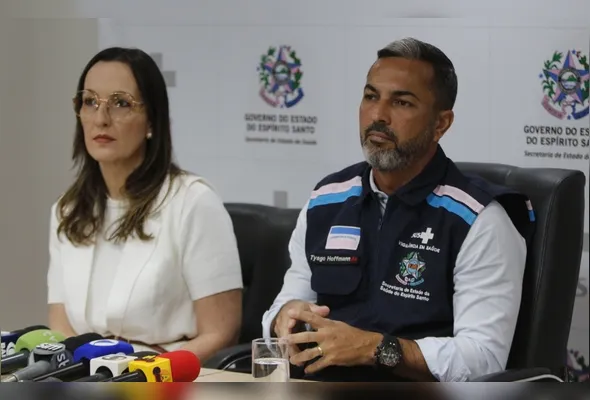 Carolina Salume, infectologista e Tyago Hoffmann, secretário de Estado da Saúde