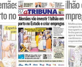 Imagem ilustrativa da imagem Confira os destaques do jornal A Tribuna desta quarta-feira