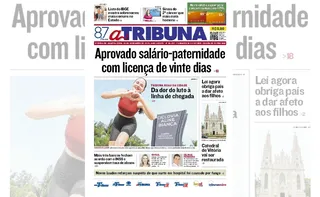 Imagem ilustrativa da imagem Confira os destaques do jornal A Tribuna desta quarta-feira
