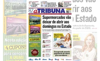Imagem ilustrativa da imagem Confira os destaques do jornal A Tribuna desta sexta-feira