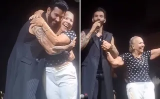 Imagem ilustrativa da imagem Fã sobe ao palco e surpreende Gusttavo Lima ao dizer que tem 102 anos
