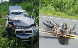 Imagem ilustrativa da imagem Motociclista morre em colisão com carro e condutor foge no Norte do ES