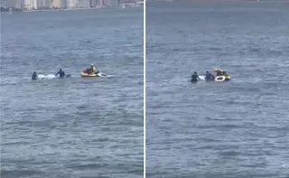 Imagem ilustrativa da imagem Piloto é resgatado vivo após paramotor cair no mar no litoral de SP