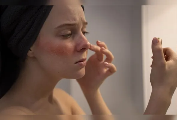 Mulher trata dermatite atópica, que deixa marcas vermelhas na pele, e pode ser medicada com o Lebriquizumabe