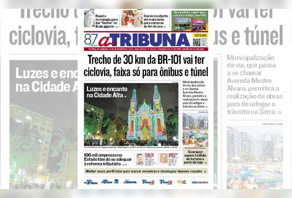 Imagem ilustrativa da imagem Confira os destaques do jornal A Tribuna deste sábado