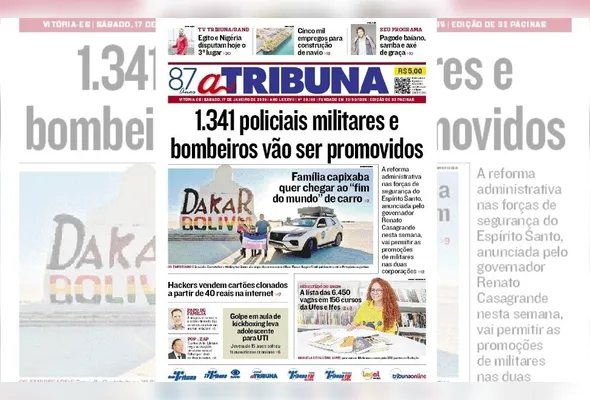 Imagem ilustrativa da imagem Confira os destaques do jornal A Tribuna deste sábado