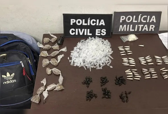 Material apreendido pela polícia