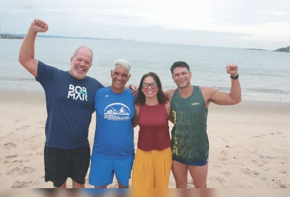 Leonardo Hees, Bernardo Manzo, Rovana Agrizzi e Cedric Sartori fizeram parte do grupo de amigos que participaram do desafio mundial