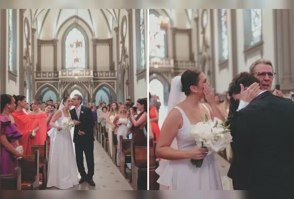 Entrada de Sinval Silva com a filha Gabriela Dantas cinco meses após ele ter sofrido dois AVCs