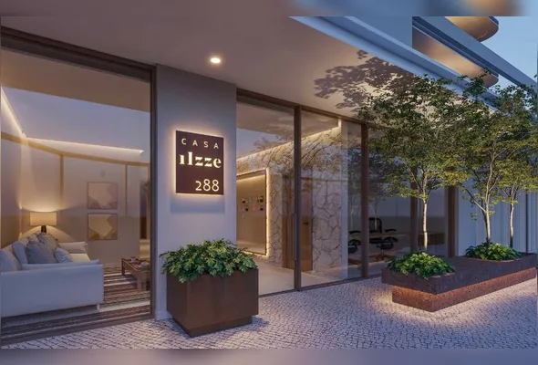 Projeção da entrada do Casa Ilzze, empreendimento da Mazzini Construtora e da Igom em Barro Vermelho