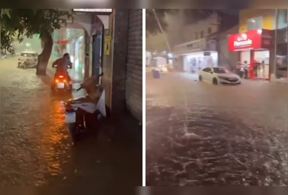 Temporal provoca alagamentos em cidade do Sul do ES