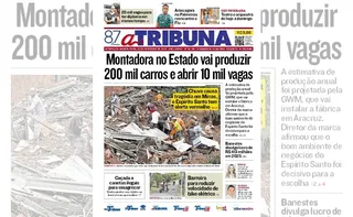 Imagem ilustrativa da imagem Confira os destaques do jornal A Tribuna desta quarta-feira