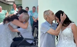 Imagem ilustrativa da imagem Filha realiza sonho de pai internado e vai de noiva a hospital no Sul do ES