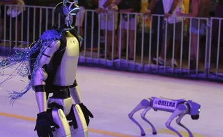 Imagem ilustrativa da imagem Robôs fazem protesto pela morte do cão Orelha no Carnaval de Vitória