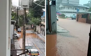 Imagem ilustrativa da imagem Temporal no ES alaga ruas e forma “cachoeira” na BR-262, em Venda Nova